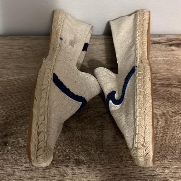 Soludos Cream and Navy Espadrilles - Picture 8 of 9